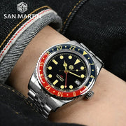 San Martin Automatic GMT Watch with Black Vintage Dial #SN005-B