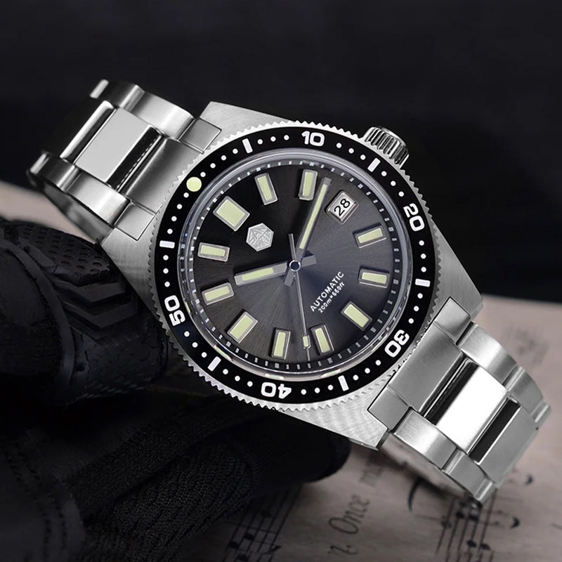 San Martin Automatic Dive Watch with Sunray Grey Dial #SN007-A