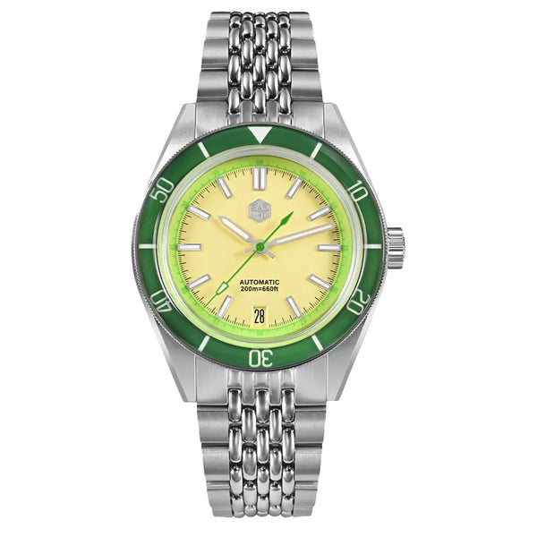 San Martin 39.5mm Automatic Dive Watch with Yellow Dial #SN0116-C