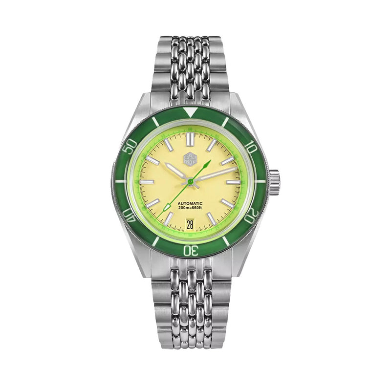San Martin 39.5mm Automatic Dive Watch with Yellow Dial #SN0116-C