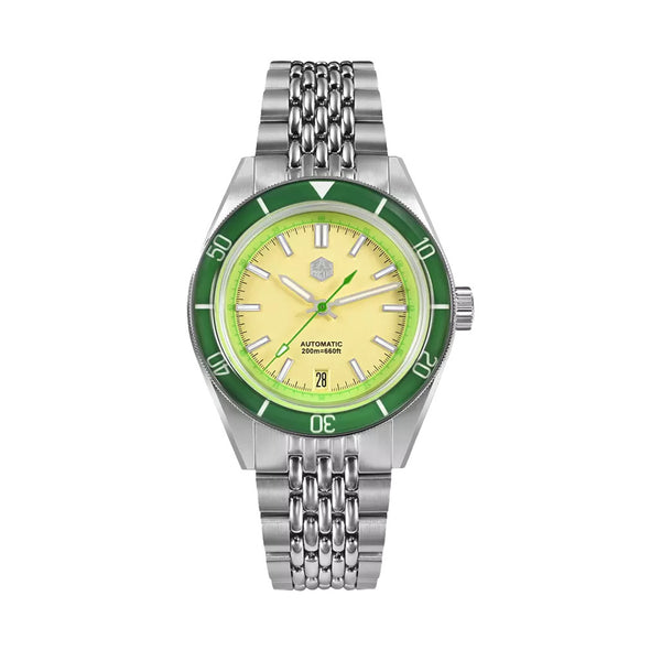 San Martin 39.5mm Automatic Dive Watch with Yellow Dial #SN0116-C