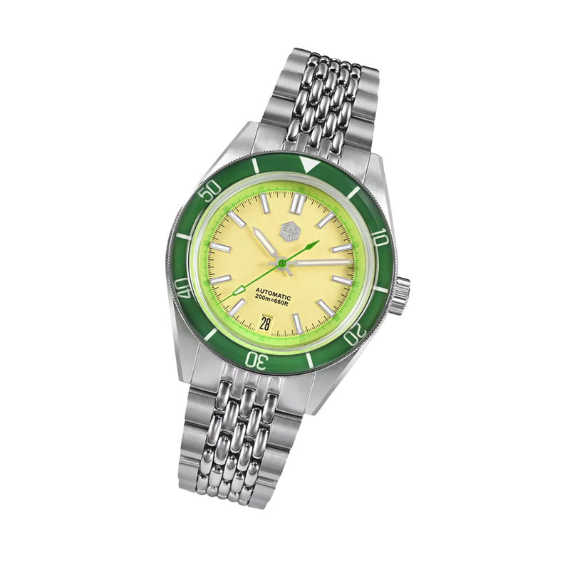 San Martin 39.5mm Automatic Dive Watch with Yellow Dial #SN0116-C
