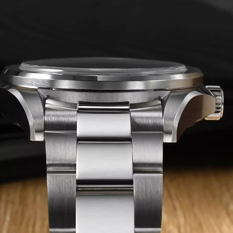 San Martin 39mm Automatic GMT Watch with White Desert Dial #SN0129-A