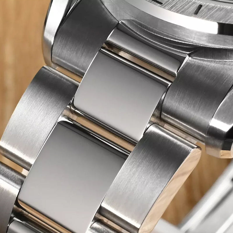 San Martin 39mm Automatic GMT Watch with White Desert Dial #SN0129-A