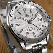 San Martin 39mm Automatic GMT Watch with White Desert Dial #SN0129-A