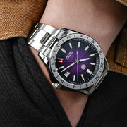 San Martin 39mm Automatic GMT Watch with Purple Sand Dial #SN0129-D
