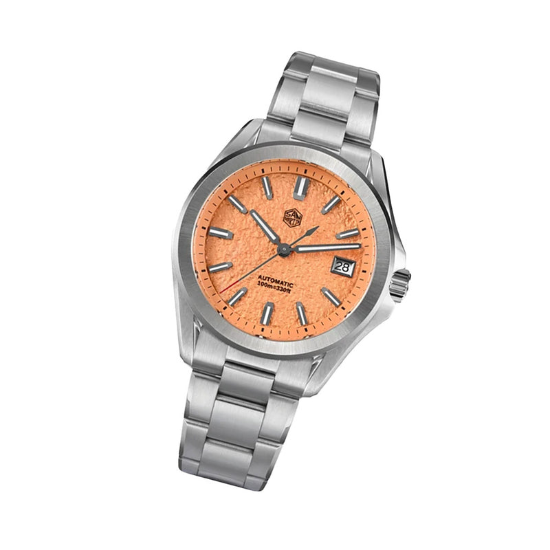 San Martin 39mm Automatic Watch with Salmon Sand Dial #SN0129-E