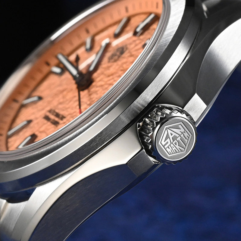 San Martin 39mm Automatic Watch with Salmon Sand Dial #SN0129-E
