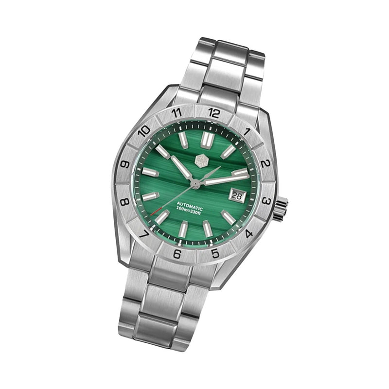 San Martin Automatic Dive Watch with Peacock Green Dial #SN0130-A