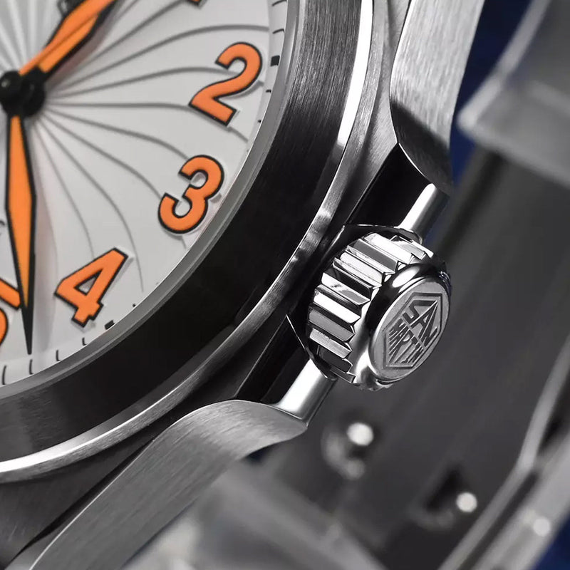 San Martin 39.5mm Automatic Sport Watch with White Turbine Dial #SN0132-A