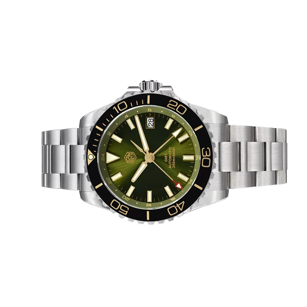 San Martin 39mm Automatic GMT Dive Watch with Green Dial #SN0136-A