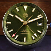 San Martin 39mm Automatic GMT Dive Watch with Green Dial #SN0136-A