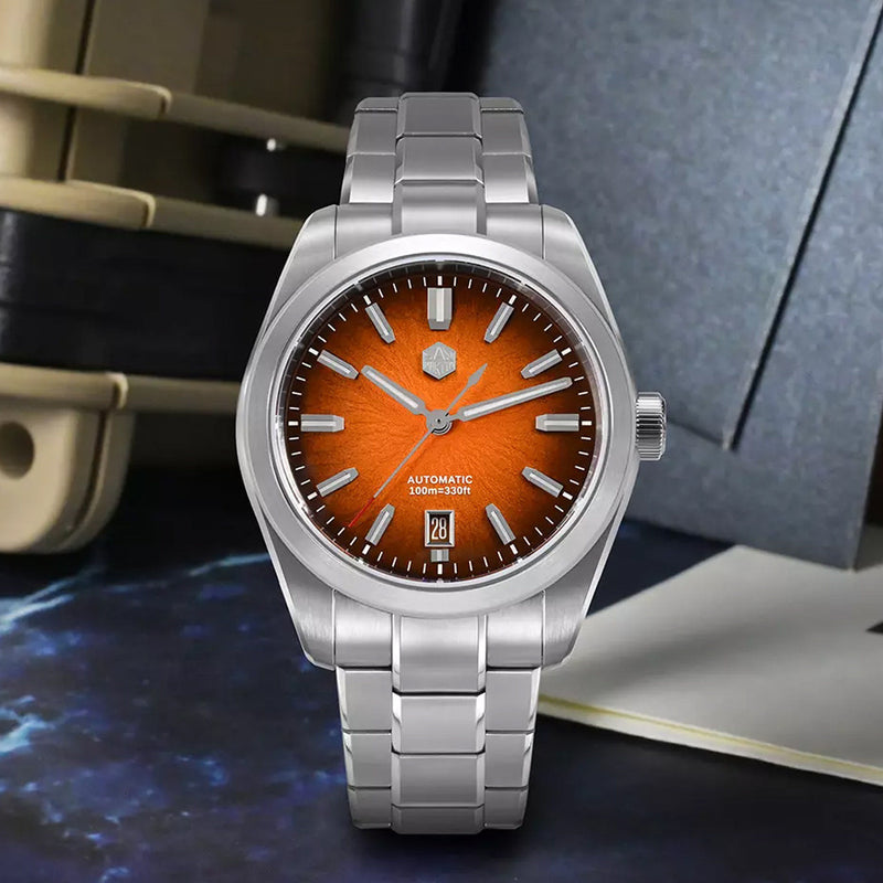 San Martin 42mm Dress Watch with Orange Degrading Dial #SN0144-D