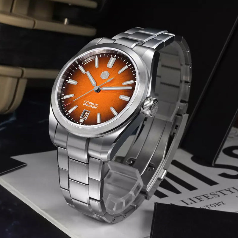 San Martin 42mm Dress Watch with Orange Degrading Dial #SN0144-D