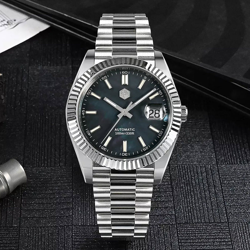 San Martin Automatic Dress Watch with Blue MOP Dial #SN059-A