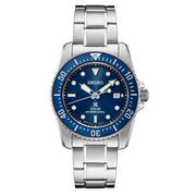Seiko 38mm Prospex Blue Dial Solar Dive Watch #SNE585 Zoom