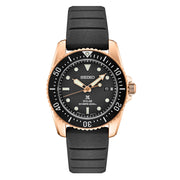 Seiko 38mm Prospex Black Dial Solar Dive Watch with Rose Goldtone Case #SNE586 Zoom