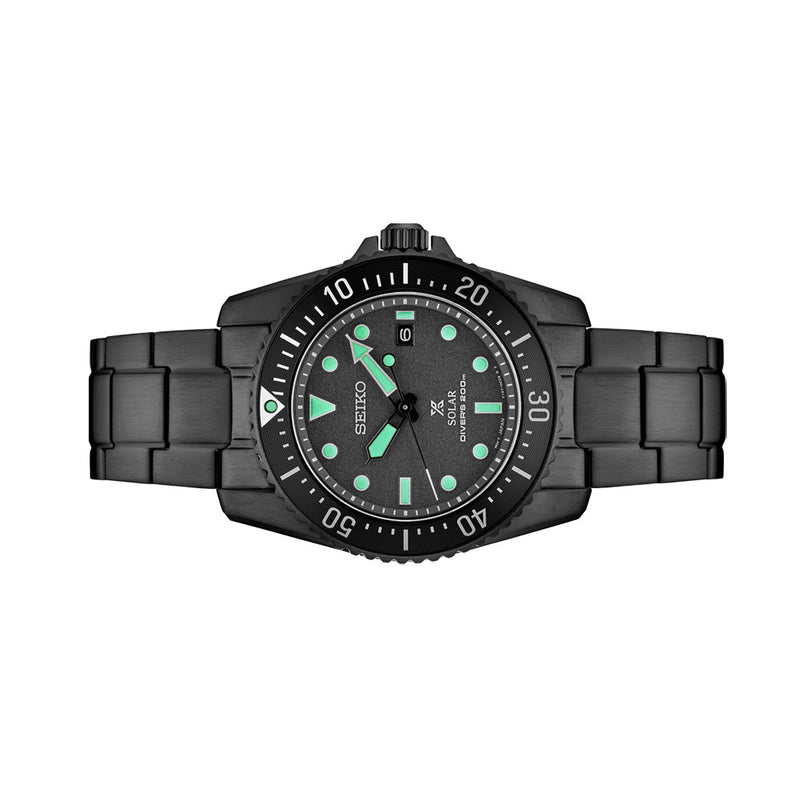 Seiko Prospex Black Series Limited Edition Night Vision Solar Diver #SNE587 side