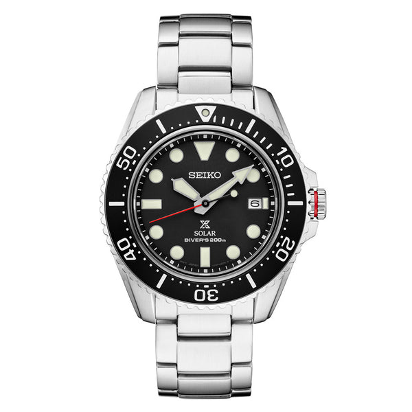 Seiko Prospex Solar Dive Watch with Sapphire Crystal and Black Dial #SNE589 zoom