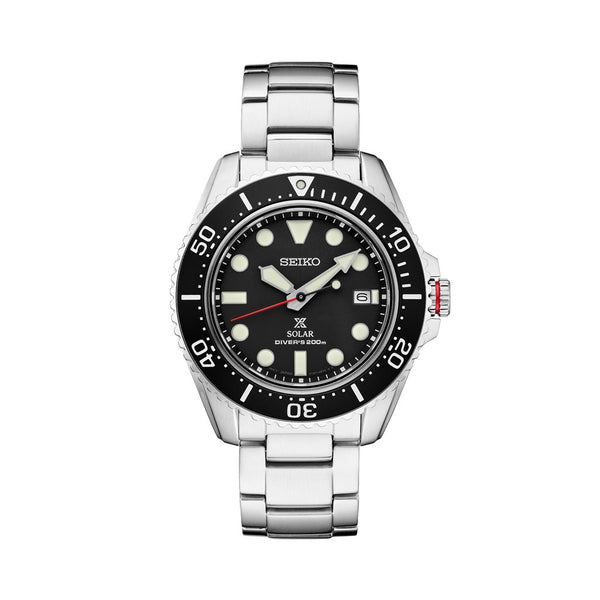 Seiko Prospex Solar Dive Watch with Sapphire Crystal and Black Dial #SNE589