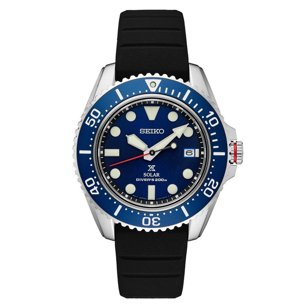 Seiko Prospex Solar Dive Watch with Sapphire Crystal and Blue Dial #SNE593 zoom