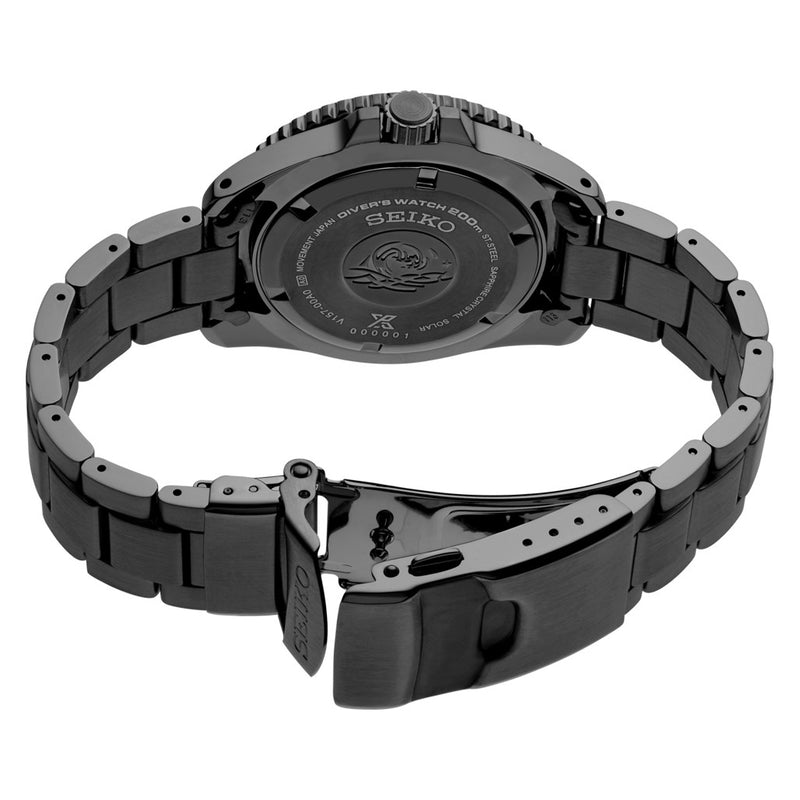 Seiko 41mm Prospex Black IP Solar Dive Watch #SNE599