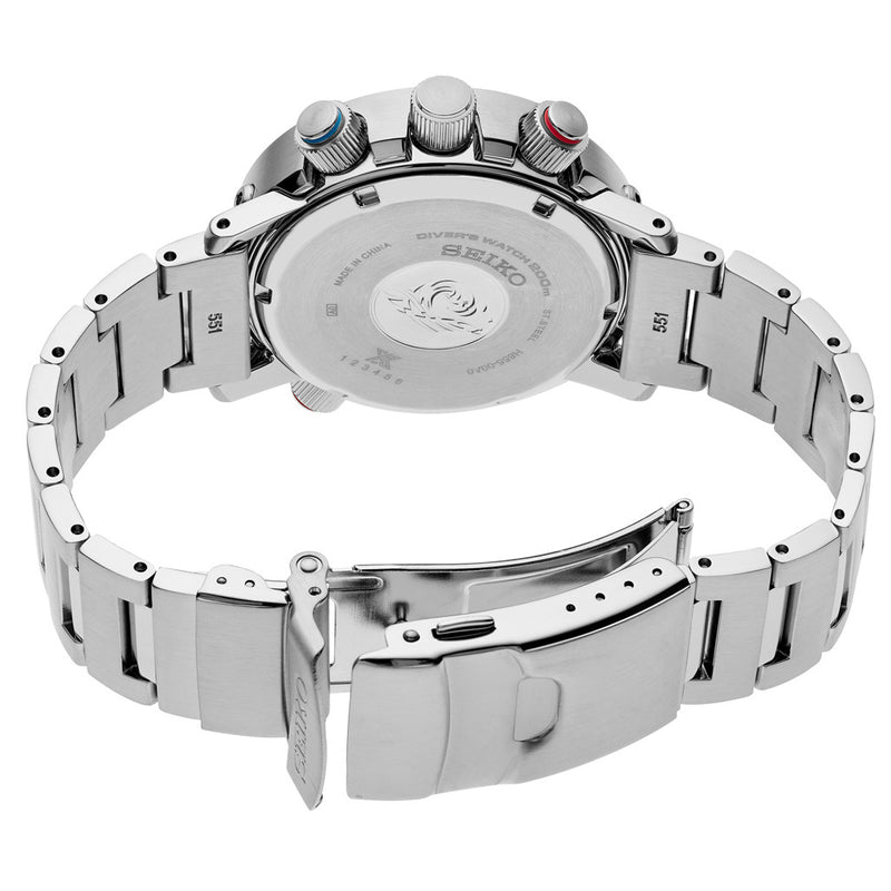 Seiko Prospex Solar Analog-Digital Dive Watch with Depth Meter, Water Temp and Dive Log Functions #SNJ033 back