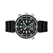 Seiko Prospex PADI Solar Analog-Digital Dive Watch with Depth Meter, Water Temp and Dive Log Functions #SNJ035 side