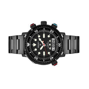 Seiko Prospex Limited Edition Black Analog-Digital Dive Watch Depth Meter, Water Temp and Dive Log Functions #SNJ037 side