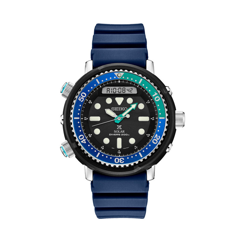 Seiko Prospex Tropical Lagoon Solar Analog-Digital Dive Watch #SNJ039