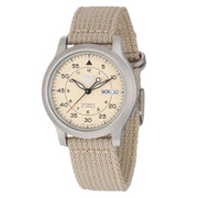 Seiko 5 Military Tan Dial Automatic Watch with Tan Canvas Strap #SNK803K2