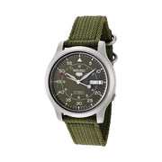 Seiko 5 Military Green Dial Automatic Watch with Green Canvas Strap #SNK805K2