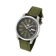 Seiko 5 Military Green Dial Automatic Watch with Green Canvas Strap #SNK805K2
