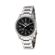 Seiko 5 Military Black Dial Automatic Watch with Bracelet #SNK809K1