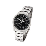 Seiko 5 Military Black Dial Automatic Watch with Bracelet #SNK809K1