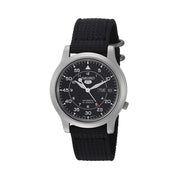 Seiko 5 Military Black Dial Automatic Watch with Black Canvas Strap #SNK809K2