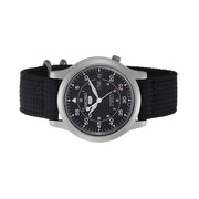 Seiko 5 Military Black Dial Automatic Watch with Black Canvas Strap #SNK809K2