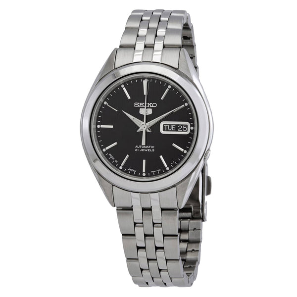 Seiko 5 Automatic Black Dial Watch with Stainless Steel Bracelet #SNKL23J1