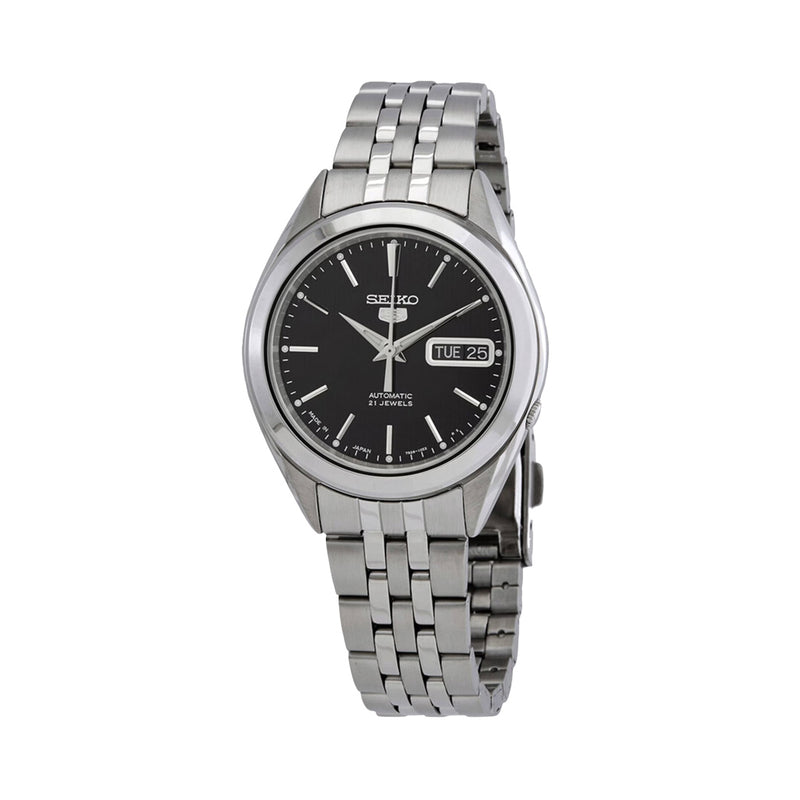 Seiko 5 Automatic Black Dial Watch with Stainless Steel Bracelet #SNKL23J1