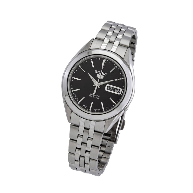 Seiko 5 Automatic Black Dial Watch with Stainless Steel Bracelet #SNKL23J1