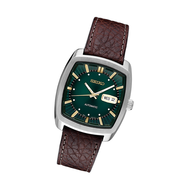 Seiko Recraft Series Automatic Watch with Stainless Steel Case, and Leather Strap #SNKP27