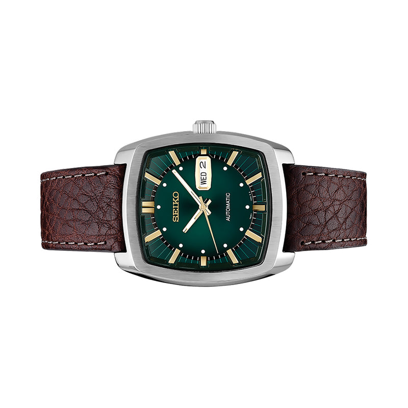 Seiko Recraft Series Automatic Watch with Stainless Steel Case, and Leather Strap #SNKP27