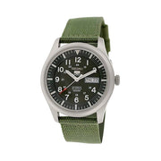 Seiko Military Dark Green Dial Automatic Watch with 42mm Case, Green Canvas Strap #SNZG09K1