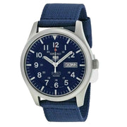 Seiko Military Blue Dial Automatic Watch with 42mm Case, Blue Canvas Strap #SNZG11K1