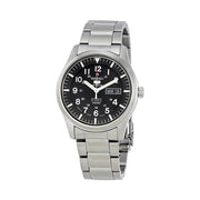 Seiko Military Black Dial Automatic Watch with 42mm Case, and SS Bracelet #SNZG13J1
