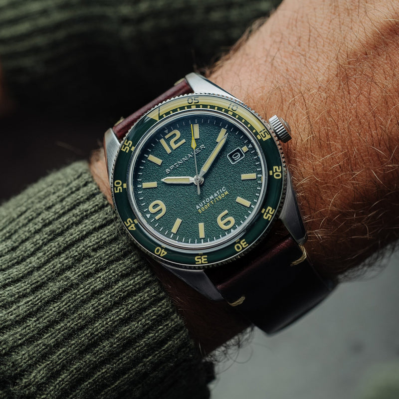 Spinnaker Fleuss Lagoon Green Automatic Vintage Style Sports Watch SP-5055-0C