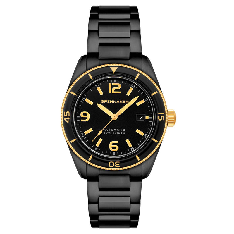 Spinnaker "Black and Gold" Fleuss Automatic Golden Eclipse #SP-5055-55