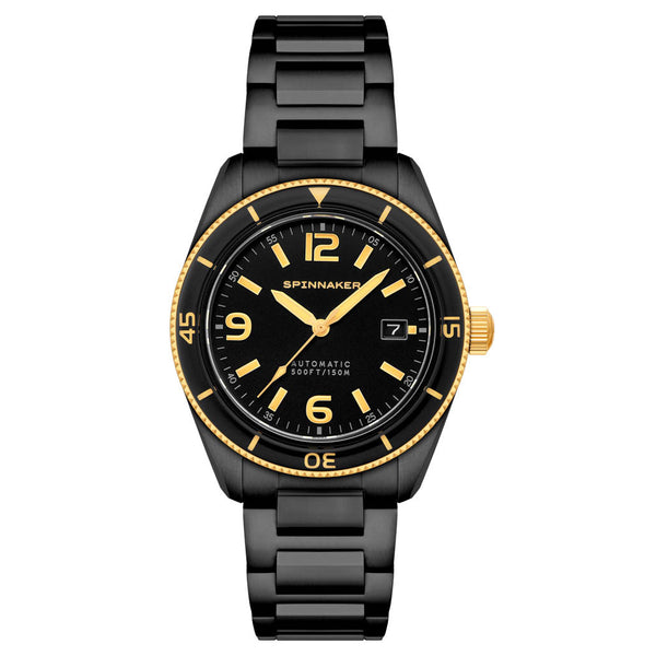 Spinnaker "Black and Gold" Fleuss Automatic Golden Eclipse #SP-5055-55