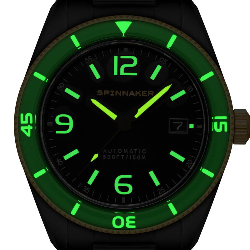 Spinnaker "Black and Gold" Fleuss Automatic Golden Eclipse #SP-5055-55