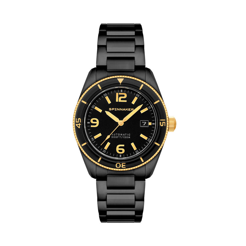 Spinnaker "Black and Gold" Fleuss Automatic Golden Eclipse #SP-5055-55